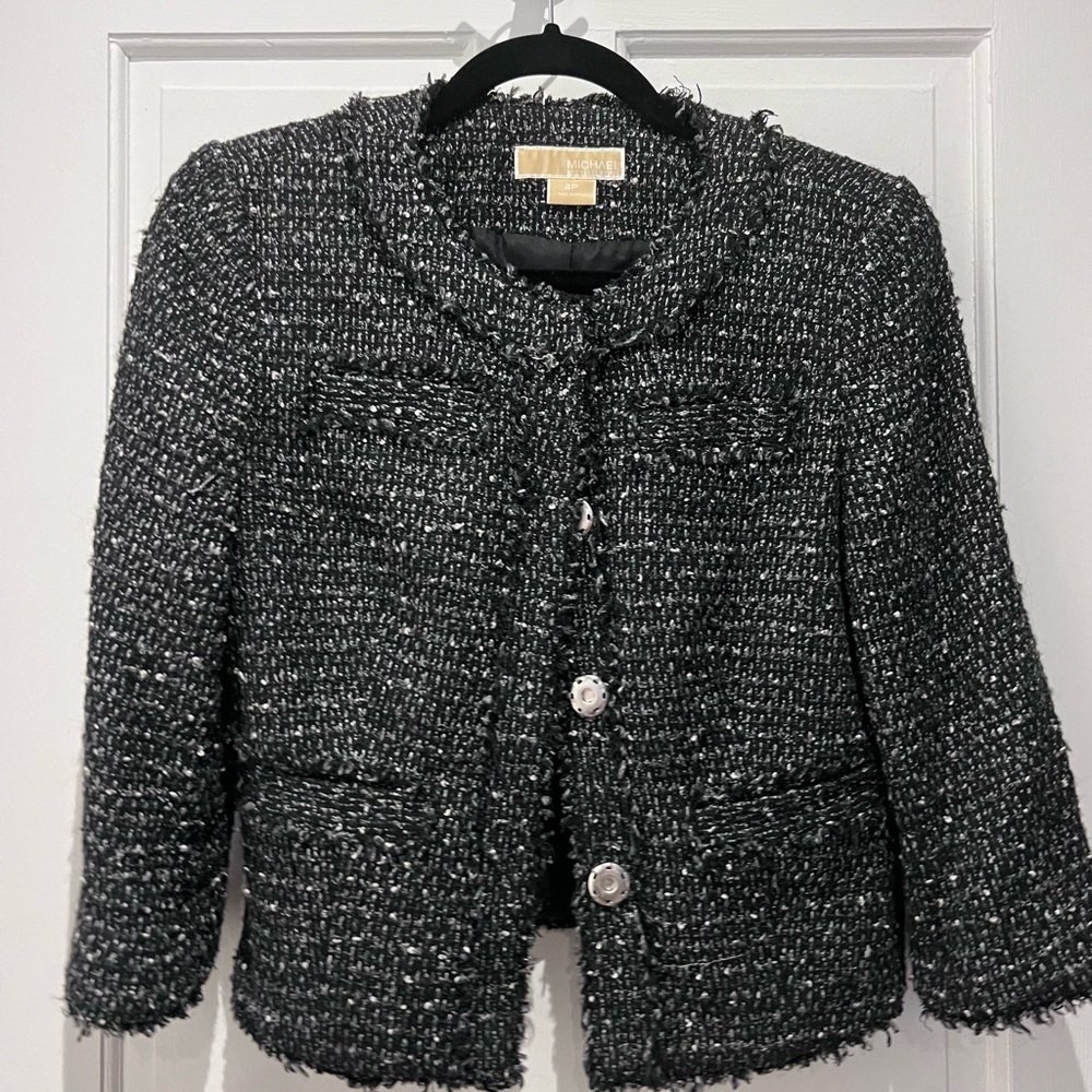 Michael Kors Cropped Tweed Jacket, 4P